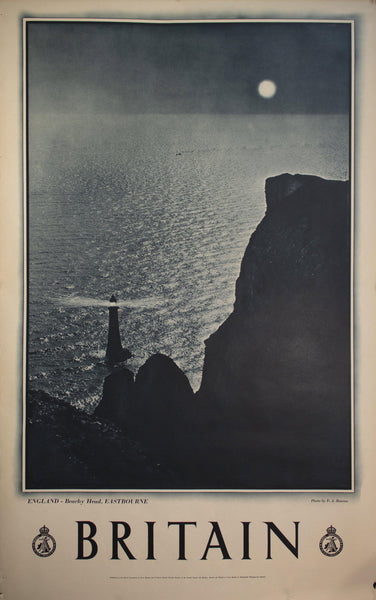 c. 1955 England Beachy Head Lighthouse Eastbourne by F. A. Bourne - Golden Age Posters