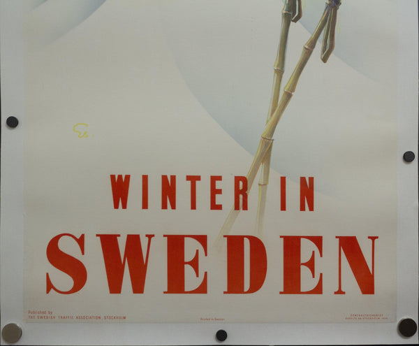 1935 Winter In Sweden Northern Lights - Golden Age Posters