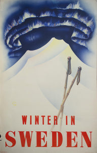 1935 Winter in Sweden | Northern Lights - Golden Age Posters