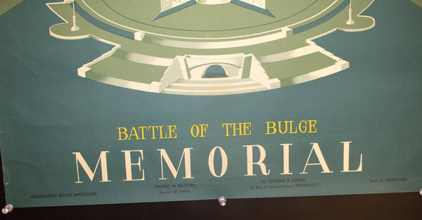 1950 Bastogne Belgium | Battle Of The Bulge Memorial by Conrad - Golden Age Posters