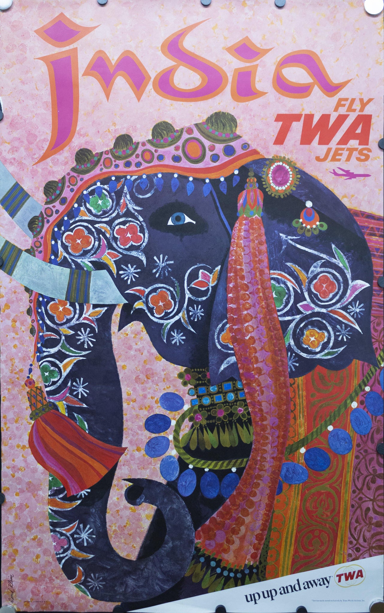 c.1960s India Fly TWA Jets by David Klein - Golden Age Posters