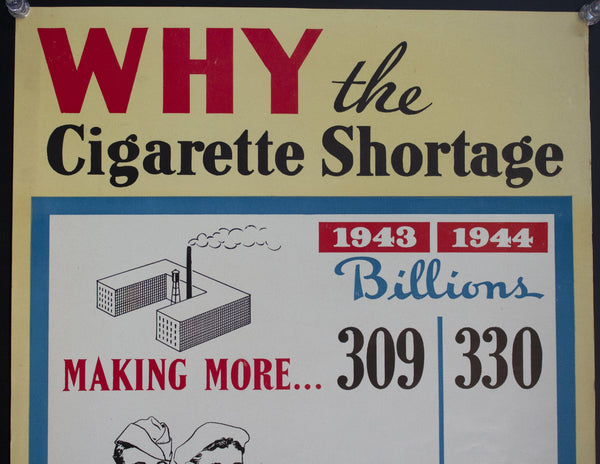 c. 1940s Raleigh Cigarettes Shortage - Golden Age Posters