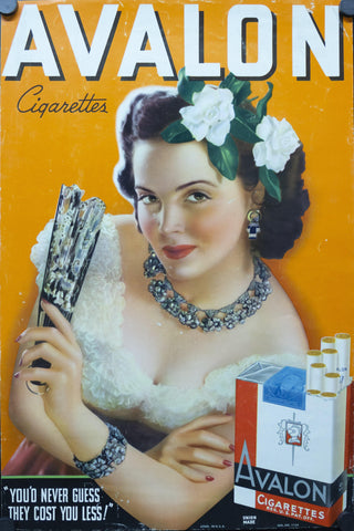 c. 1940s Avalon Cigarettes Pin Up Girl - Golden Age Posters