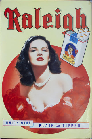 c. 1940s Raleigh Cigarettes Pin Up Girl - Golden Age Posters