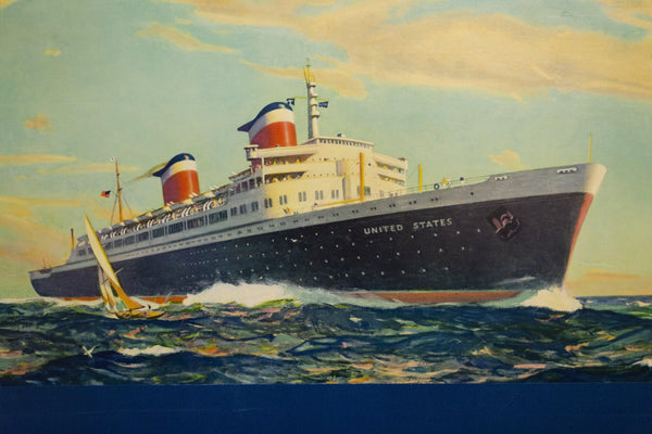 c.1956 S.S. United States World’s Fastest And Most Modern Liner United States Lines - Golden Age Posters