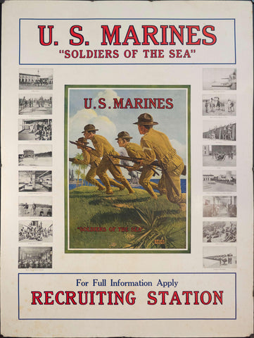 1918 U.S. Marines "Soldiers of the Sea" - Golden Age Posters