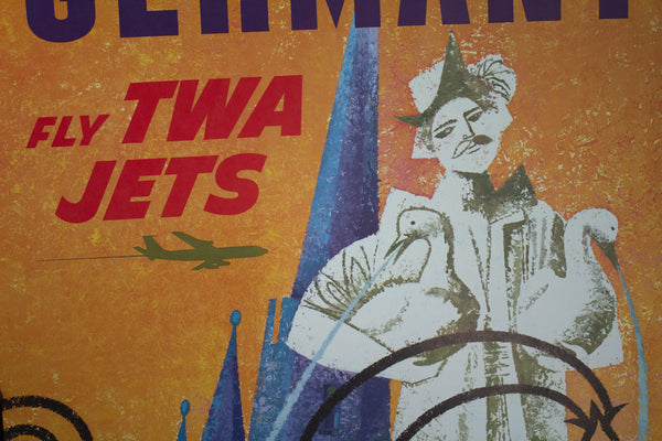 c. 1960s Germany Fly TWA Jets by David Klein - Golden Age Posters