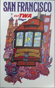 c. 1960s San Francisco Fly TWA by David Klein - Golden Age Posters