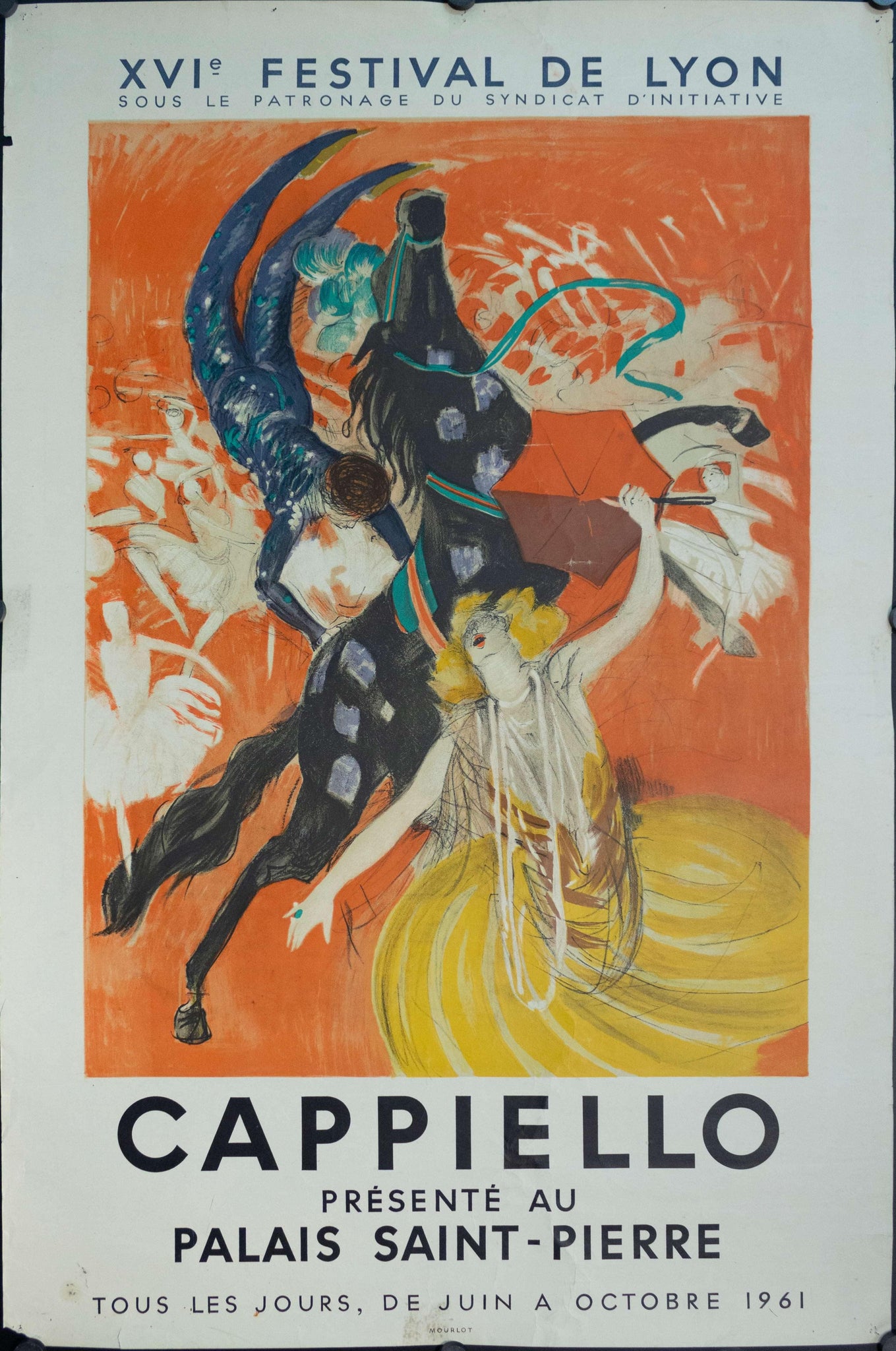 1961 Capiello Presente Au Palais Saint-Pierre French Art Exhibition - Golden Age Posters