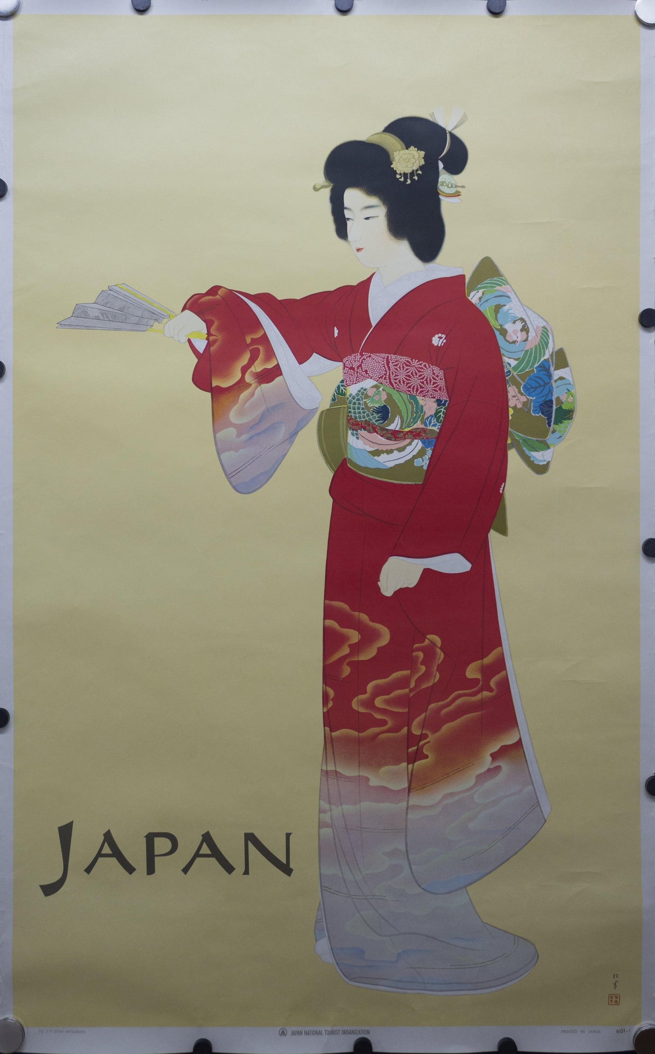 c.1960 Classical Dance Japan National Tourist Industry Geisha Girl - Golden Age Posters