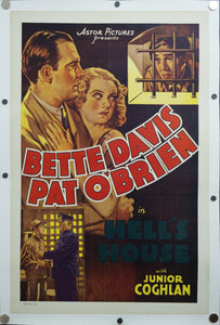 R-1937 Hell’s House One Sheet Movie Poster Bette Davis Pat O’Brien Crime Drama - Golden Age Posters
