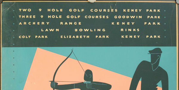 c. 1935 WPA Recreation Division | Hartford Park Dept. | Archery - Golden Age Posters