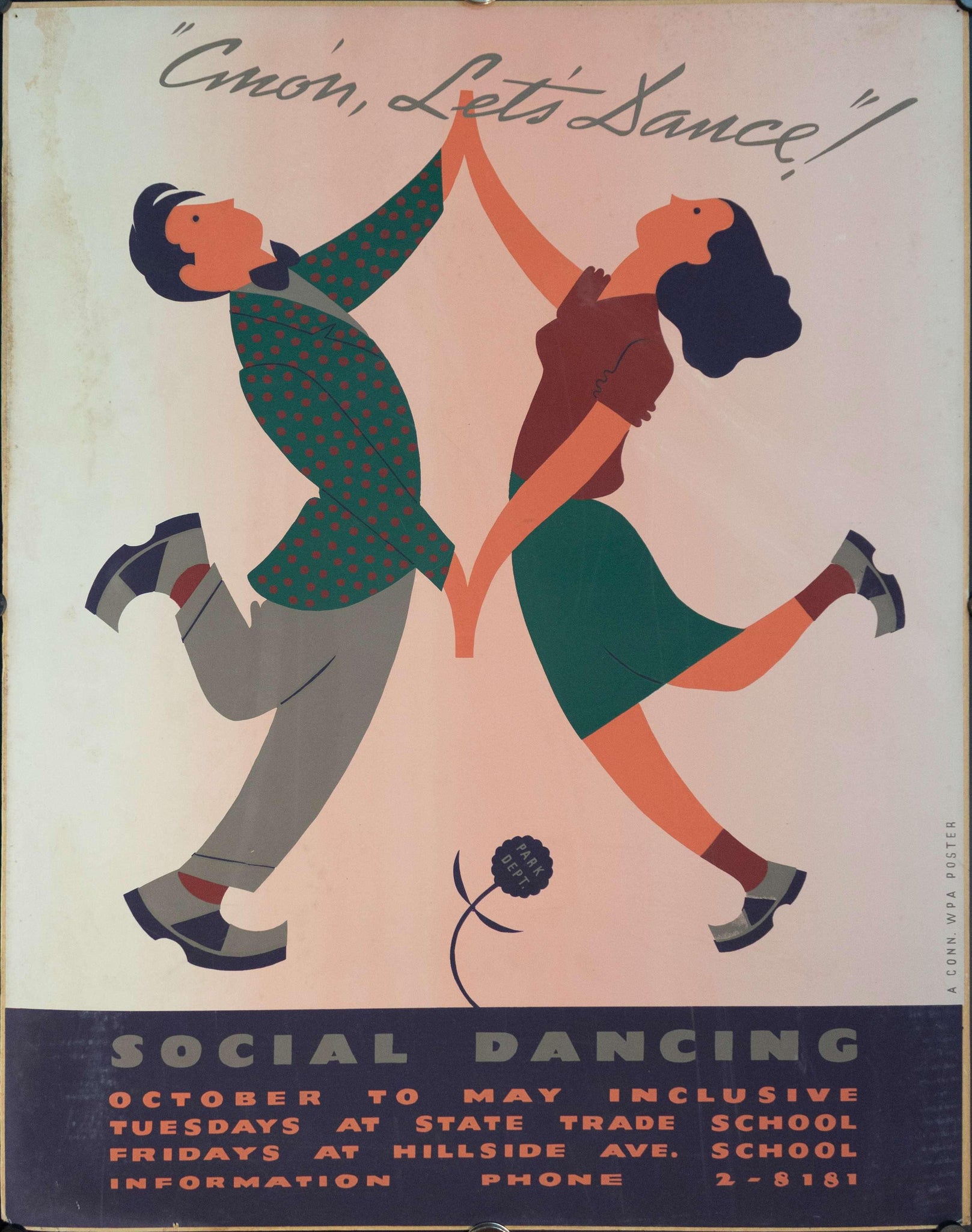 c. 1935 WPA Connecticut Social Dancing - Golden Age Posters