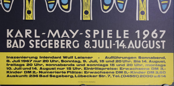 1967 Unter Geiern Der Sohn Des Bärenjägers | Karl-May-Spiele 1967 Bad Segeberg 8.Jul - 14.August - Golden Age Posters