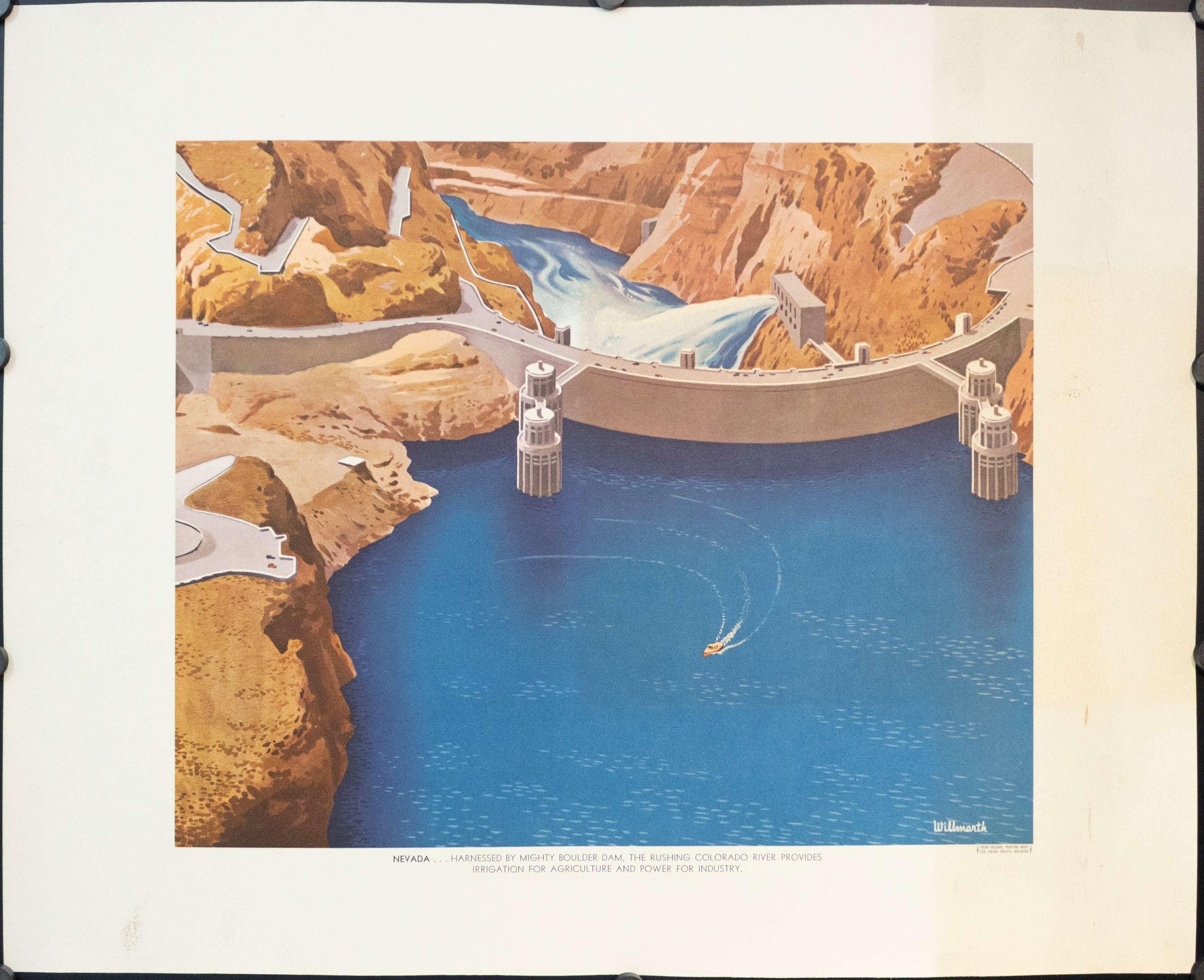 c. 1940s Nevada | Harnessed by Mighty Boulder Dam - Golden Age Posters