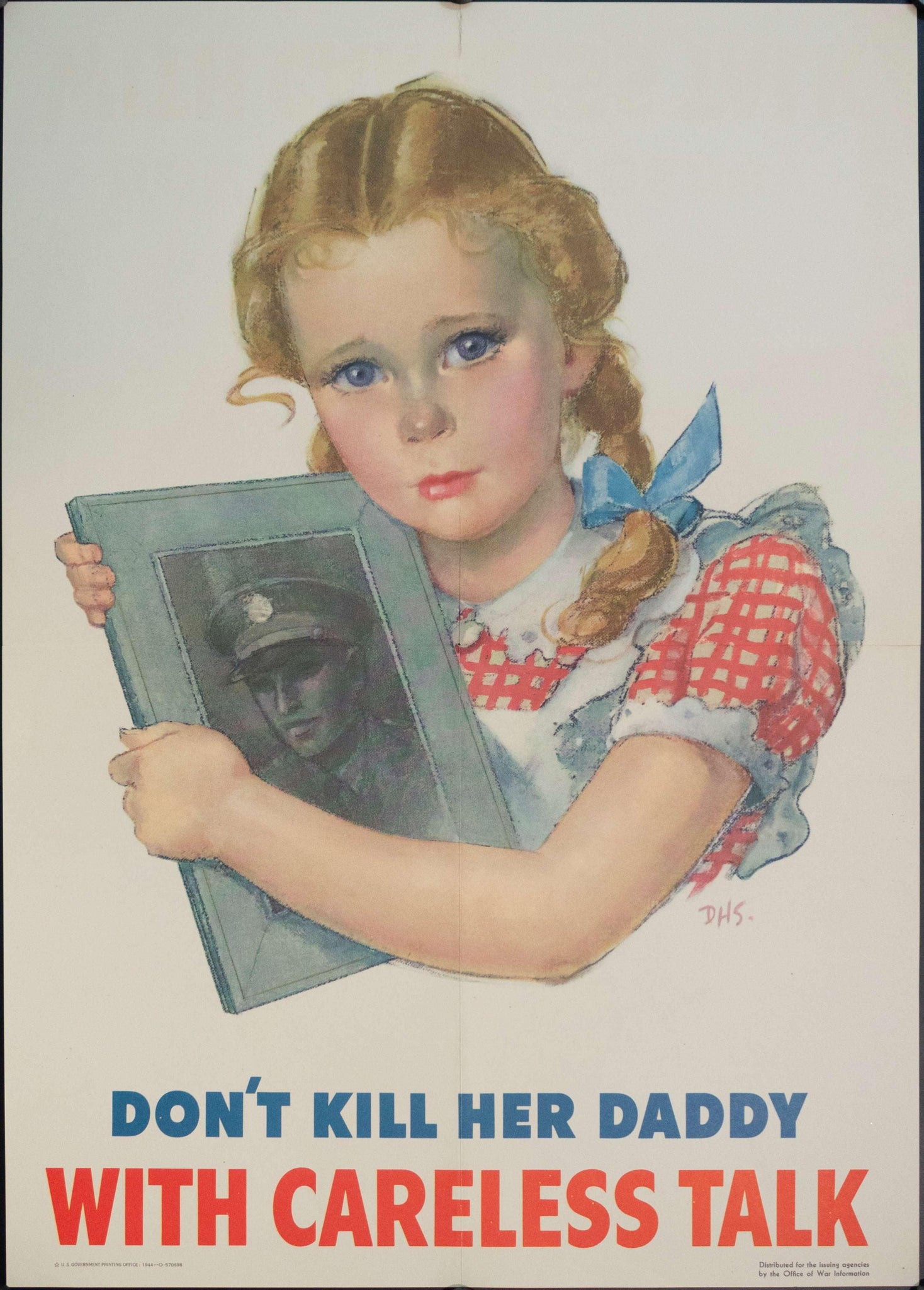 1944 Don't Kill Her Daddy With Careless Talk - Golden Age Posters