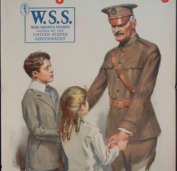 1918 Help Him Win By Saving and Serving | Buy War Savings Stamps - Golden Age Posters