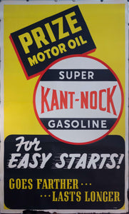 c. 1950s Prize Motor Oil | Super Kant-Nock Gasoline for Easy Starts! Sign - Golden Age Posters