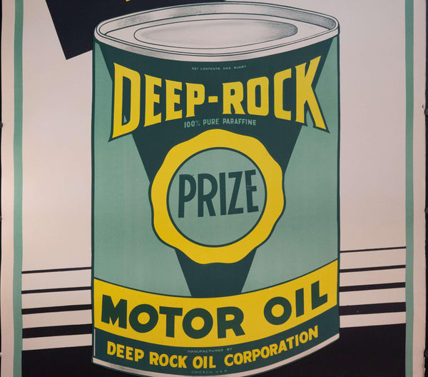 c. 1950s Demand The Best | Deep-Rock Prize Motor Oil Sign - Golden Age Posters