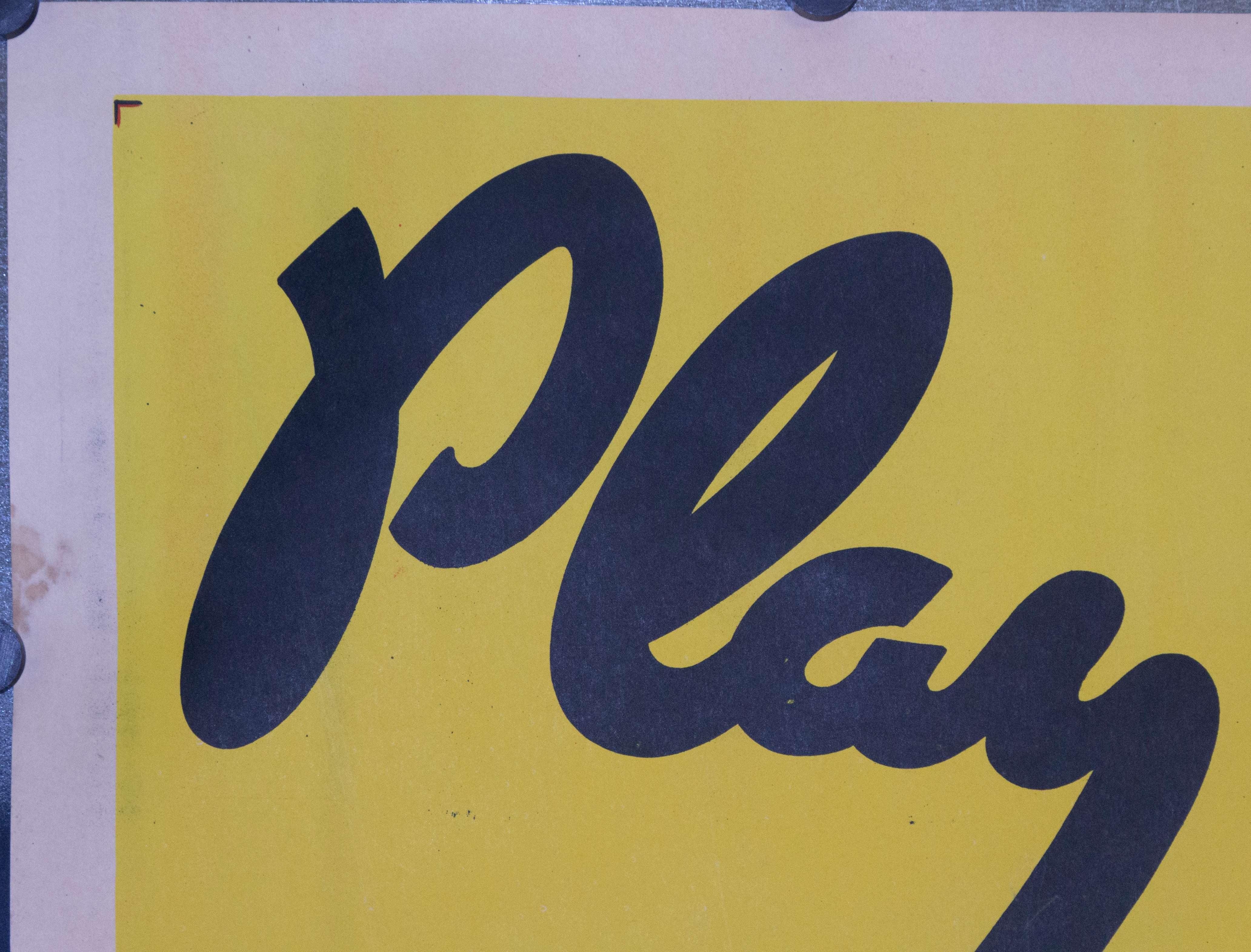 c. 1950s Play Safe Use Deep-Rock Prize Motor Oil & Gasoline Sign
