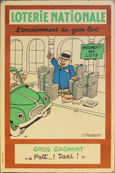 1956 Loterie Nationale | L'encaissement Du Gros Lot - Golden Age Posters