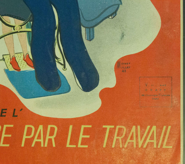 1943 Tranche De L'Assistance Par Le Travail Au Profit Du Secours National | Loterie Nationale - Golden Age Posters