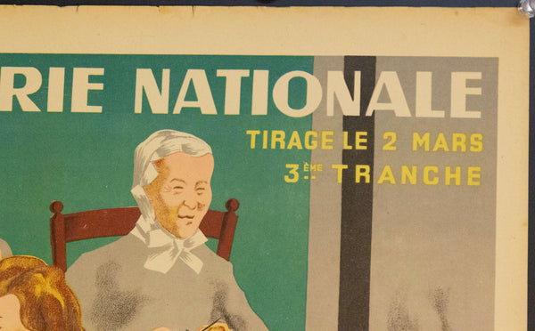 c. 1942 Tranche Du Parrainage Des Vieux Au Profit Du Secours National | Loterie Nationale - Golden Age Posters
