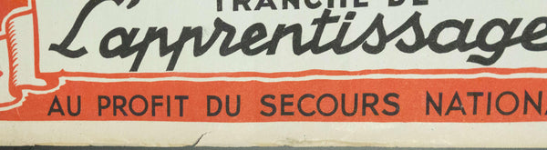 1943 Tranche De L'apprentissage Au Profit Secours National | Loterie Nationale - Golden Age Posters