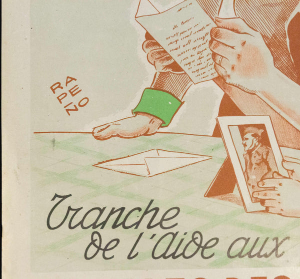 1942 Tranche de l'aide aux Families Des Prisonniers Au Profit Secours National | Loterie Nationale - Golden Age Posters