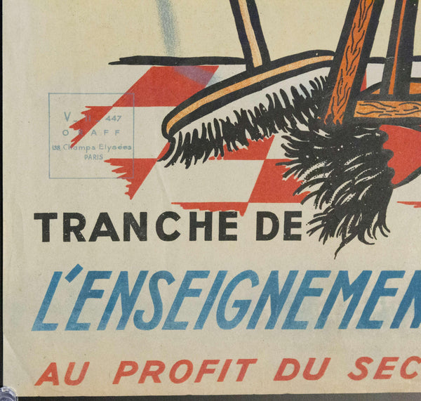 1945 Tranche De L'enseignement Menager Au Profit Secours National | Loterie Nationale - Golden Age Posters