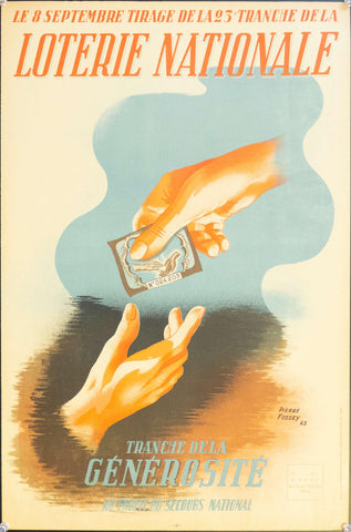 1943 Tranche De La Generosite Au Profit Secours National | Loterie Nationale - Golden Age Posters