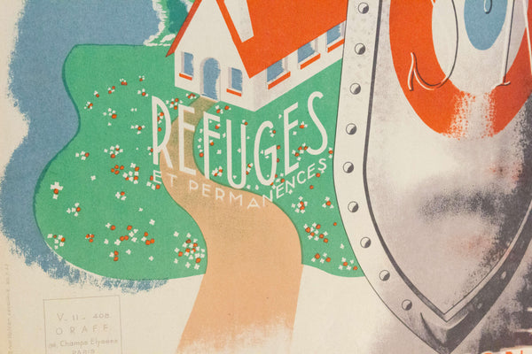 1943 Loterie Nationale Au Profit Des Refuges Et Permanences Du Secours National | Loterie Nationale - Golden Age Posters