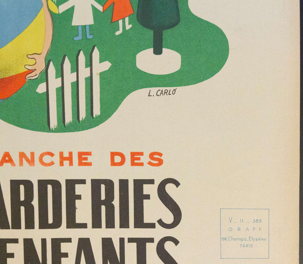 1943 Tranche Des Garderies D'enfants Au Profit Du Secours National | Loterie Nationale - Golden Age Posters