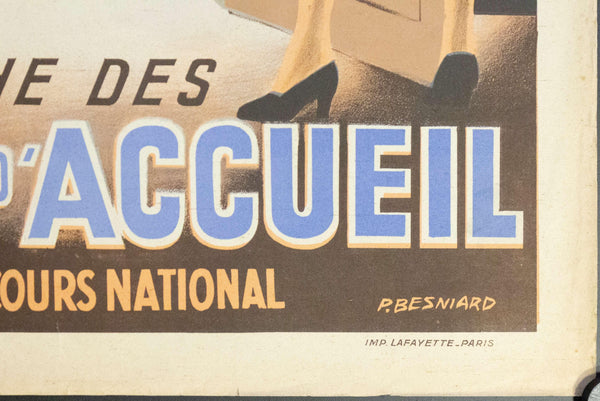 1942 Tranche Des Centres D' Accueil Au Profit Du Secours National | Loterie Nationale - Golden Age Posters