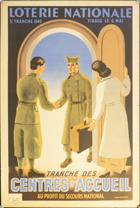 1942 Tranche Des Centres D' Accueil Au Profit Du Secours National | Loterie Nationale - Golden Age Posters