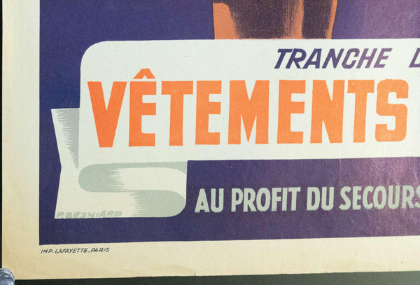 1942 Tranche Des Vetements Chauds Au Profit Du Secours National | Loterie Nationale - Golden Age Posters