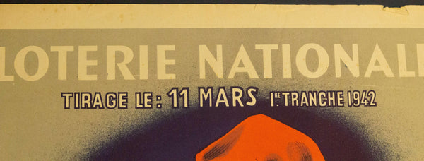 1942 Tranche Des Vetements Chauds Au Profit Du Secours National | Loterie Nationale - Golden Age Posters