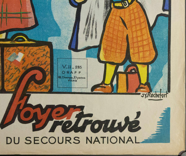 1943 Tranche du Foyer Retrouve Au Profit Du Secours National | Loterie Nationale - Golden Age Posters