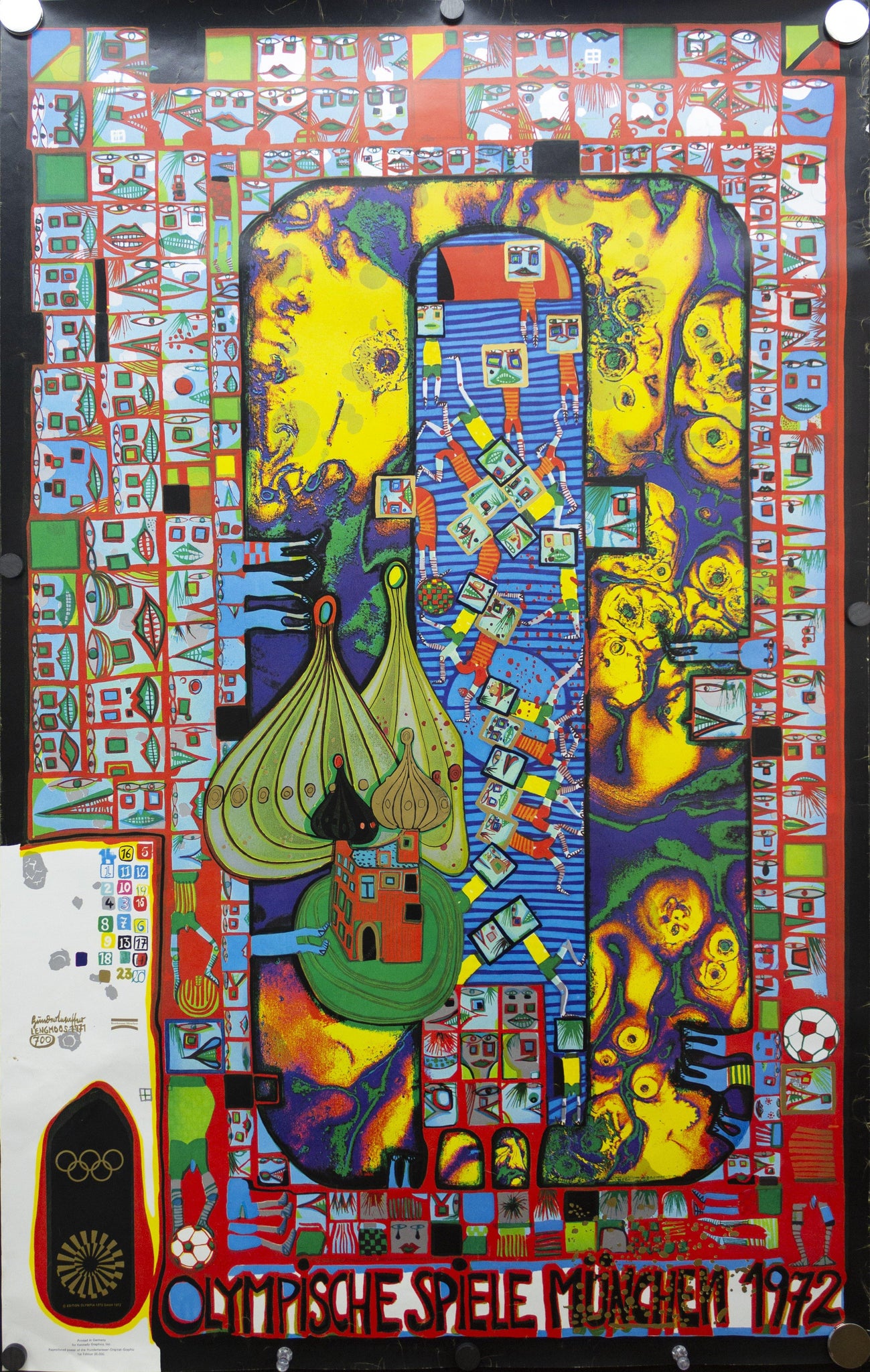 1972 Olympische Spiele Munchen by Friedensreich Hundertwasser Munich Olympics - Golden Age Posters