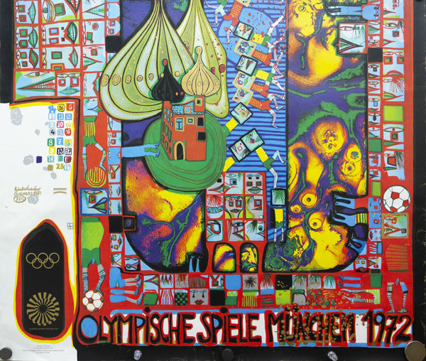 1972 Olympische Spiele Munchen by Friedensreich Hundertwasser Munich Olympics - Golden Age Posters