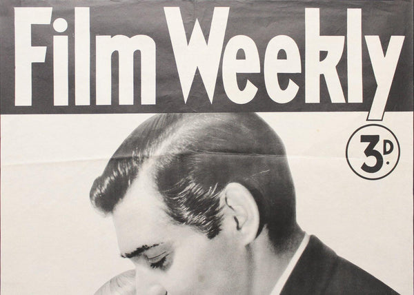 1939 Film Weekly Movie Magazine Newsstand Poster Clark Gable Norma Shearer - Golden Age Posters