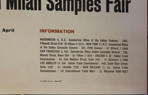 1958 International Milan Samples Fair - Golden Age Posters