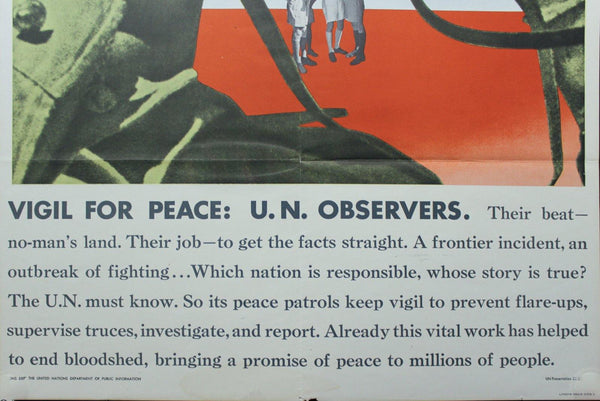 c.1960 United Nations Vigil For Peace U.N. Observers UN Cold War Era - Golden Age Posters