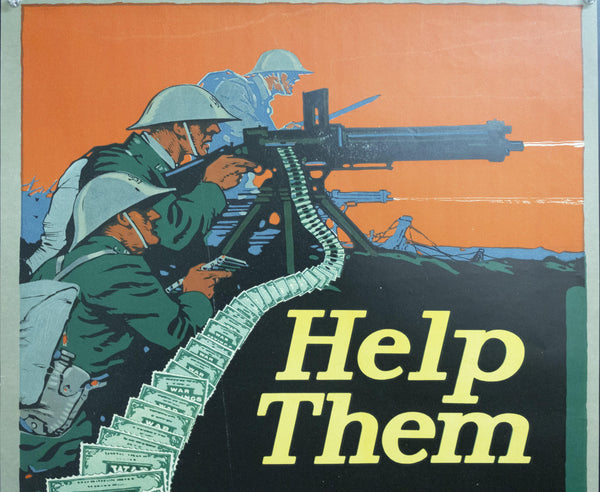 1917 HELP THEM Keep Your War Savings PLEDGE by Casper Emerson Jr Treasury Dept WWI - Golden Age Posters