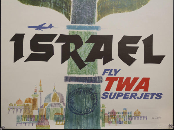 c. 1960 Israel Fly TWA by David Klein - Golden Age Posters