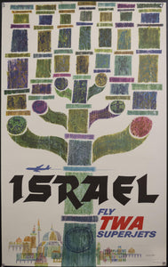 c. 1960 Israel Fly TWA by David Klein - Golden Age Posters