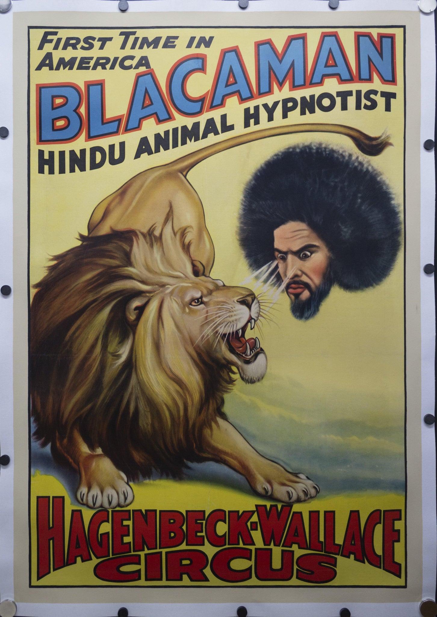 1938 Blacaman Hindu Animal Hypnotist Hagenbeck Wallace - Golden Age Posters