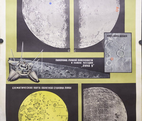 1970 Soviet Union Space Program Educational The Moon Kosmicheskaya - Golden Age Posters