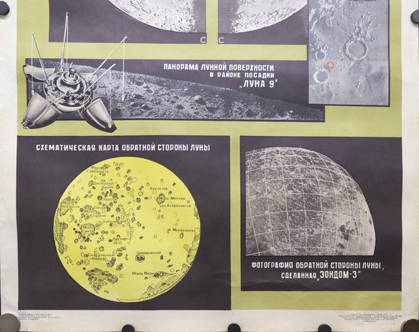 1970 Soviet Union Space Program Educational The Moon Kosmicheskaya - Golden Age Posters