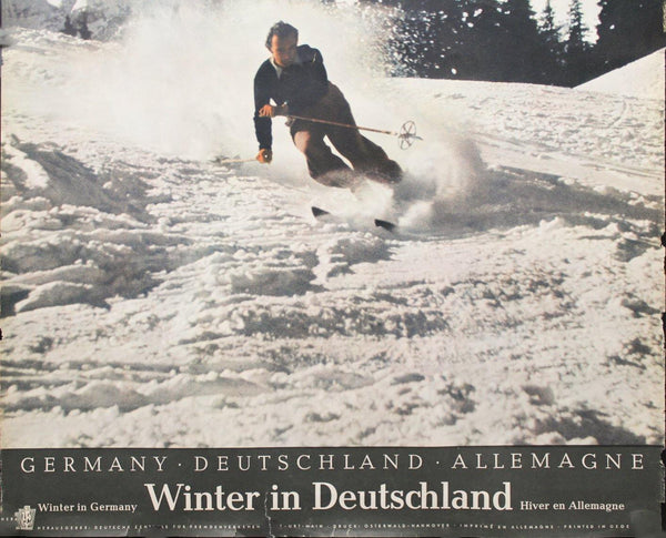 c.1960 Winter In Deutschland Germany German Travel Skiing Ski - Golden Age Posters